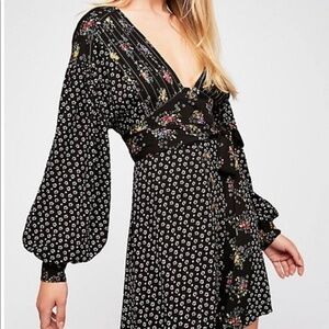 Free People Wonderland Combo Floral Dress SZ S